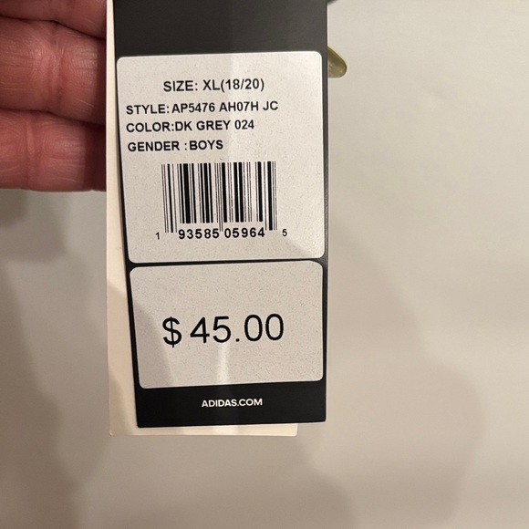 Adidas Charcoal Jacket with Black Stripes - Picture 5 of 6